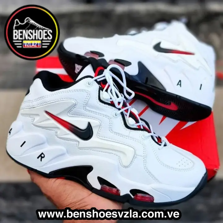 Nike Air blanco y rojo Blanco, rojo y negro