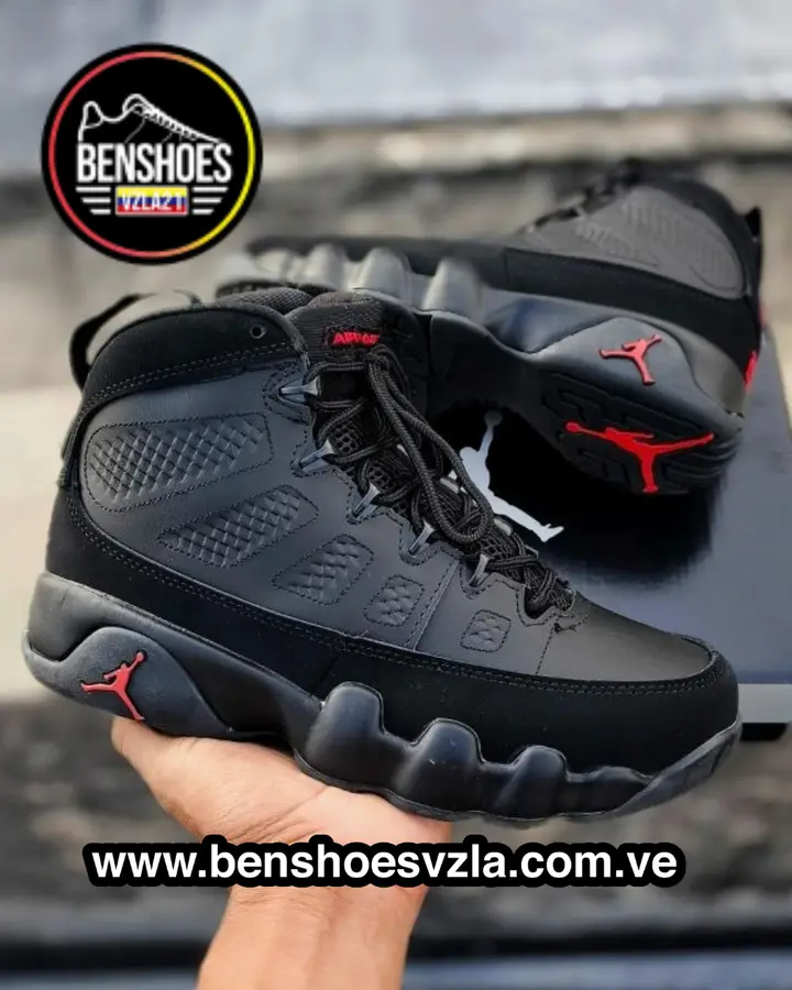 Air Jordan 9 Negro y rojo